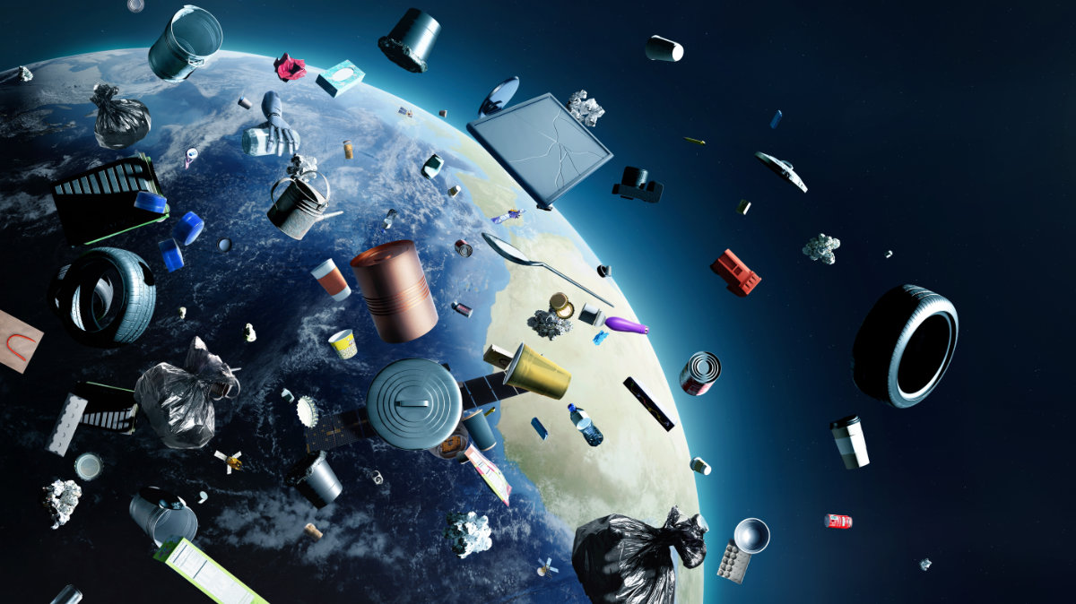 Debris traveling at high velocities pose significant risks to active satellites and space missions. (Shutterstock illustration)