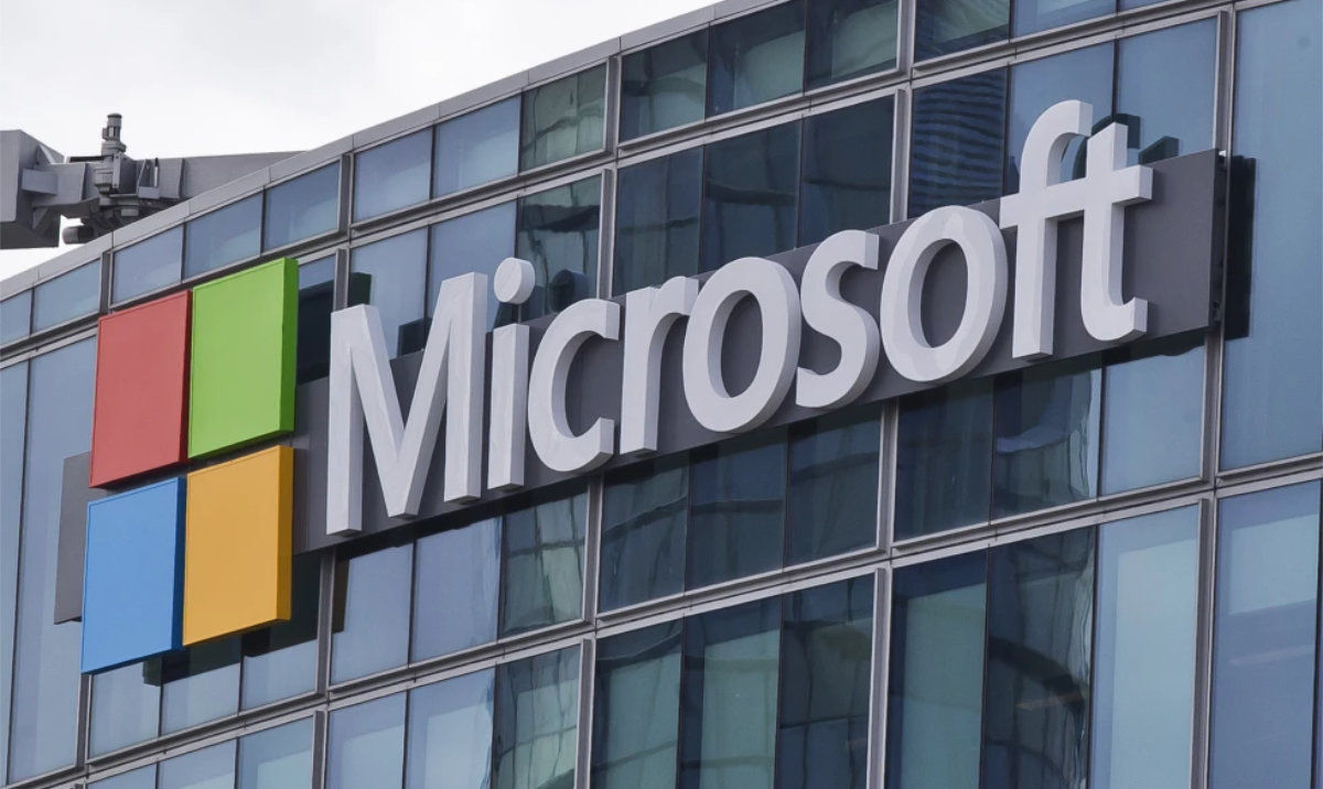 The Microsoft logo in Issy-les-Moulineaux, outside Paris, France. (AP/File)
