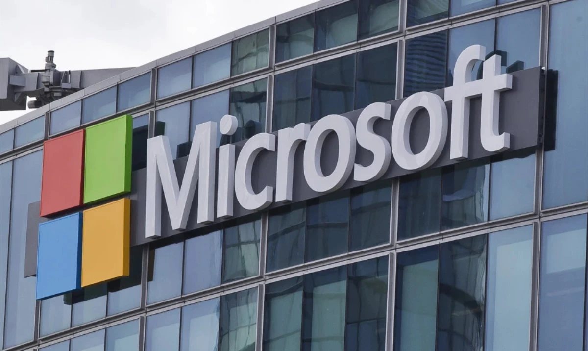 The Microsoft logo in Issy-les-Moulineaux, outside Paris, France. (AP/File)