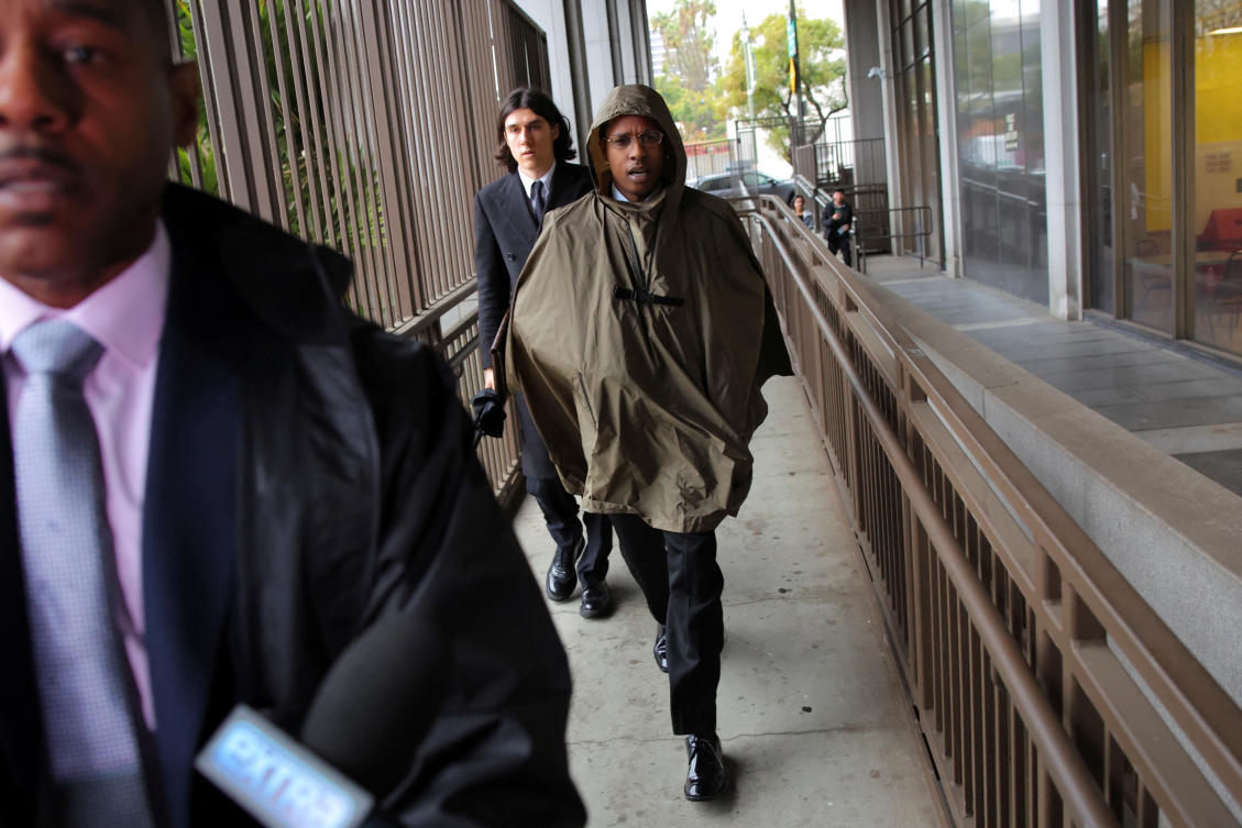Rakim Mayers, a.k.a A$AP ROCKY, arrives at the Clara Shortridge Foltz Criminal Justice Center in downtown Los Angeles. (Reuters)
