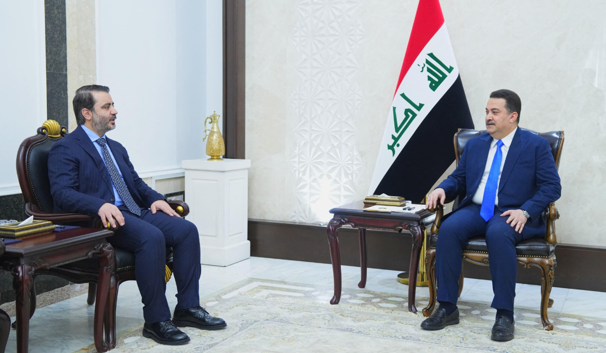 Iraqi Prime Minister Mohammed Shia al-Sudani meets with Syrian Foreign Minister Asaad Hassan al-Shibani, in Baghdad, Iraq, March 14, 2025. (REUTERS)