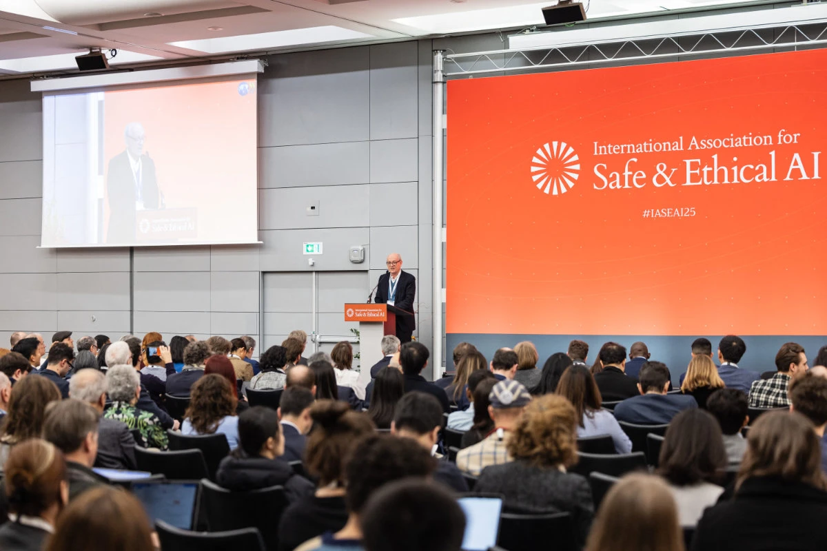 Inaugural conference of the International Association for Safe and Ethical AI (IASEAI) in Paris, France on Feb. 6, 2025. (AFP)