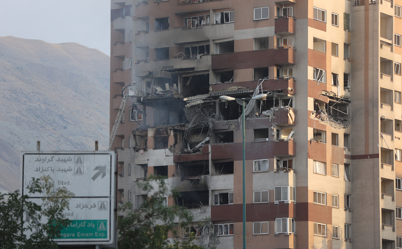 A building stands damaged in the aftermath of the Israeli strikes on Tehran on June 13, 2025. (Reuters)