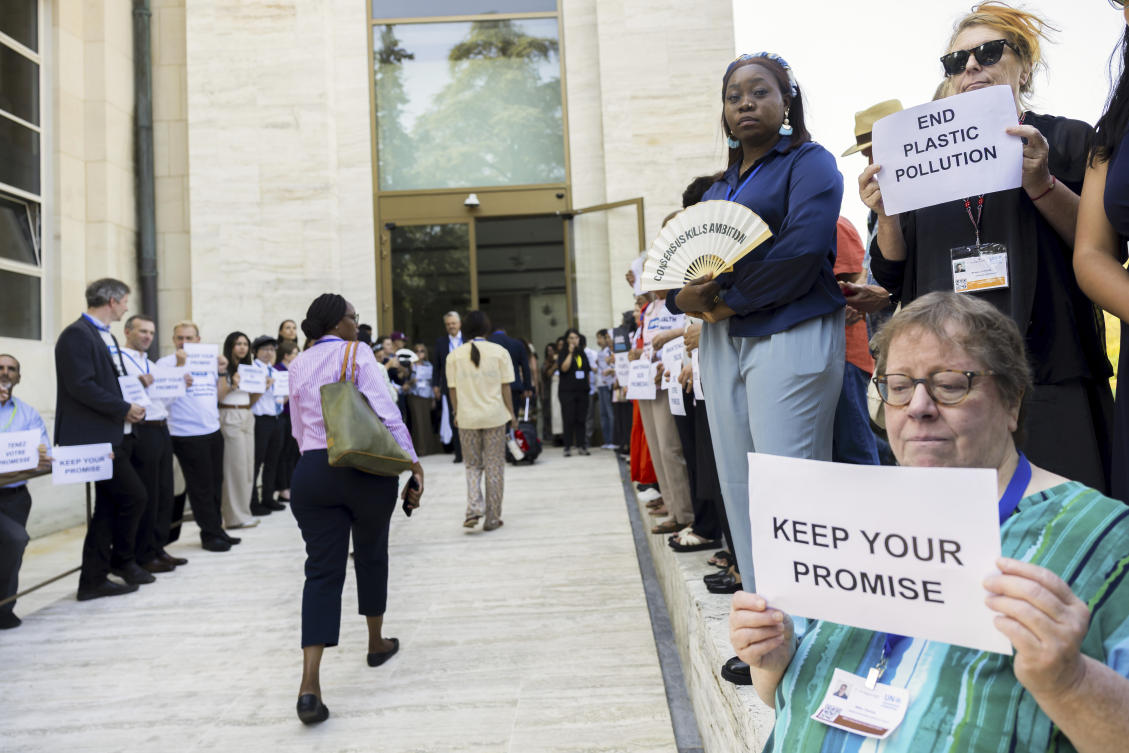 Talks at the United Nations on forging a landmark treaty to combat the scourge of plastic pollution have made insufficient progress, the negotiations chair said Saturday in a frank mid-way assessment. (AP)