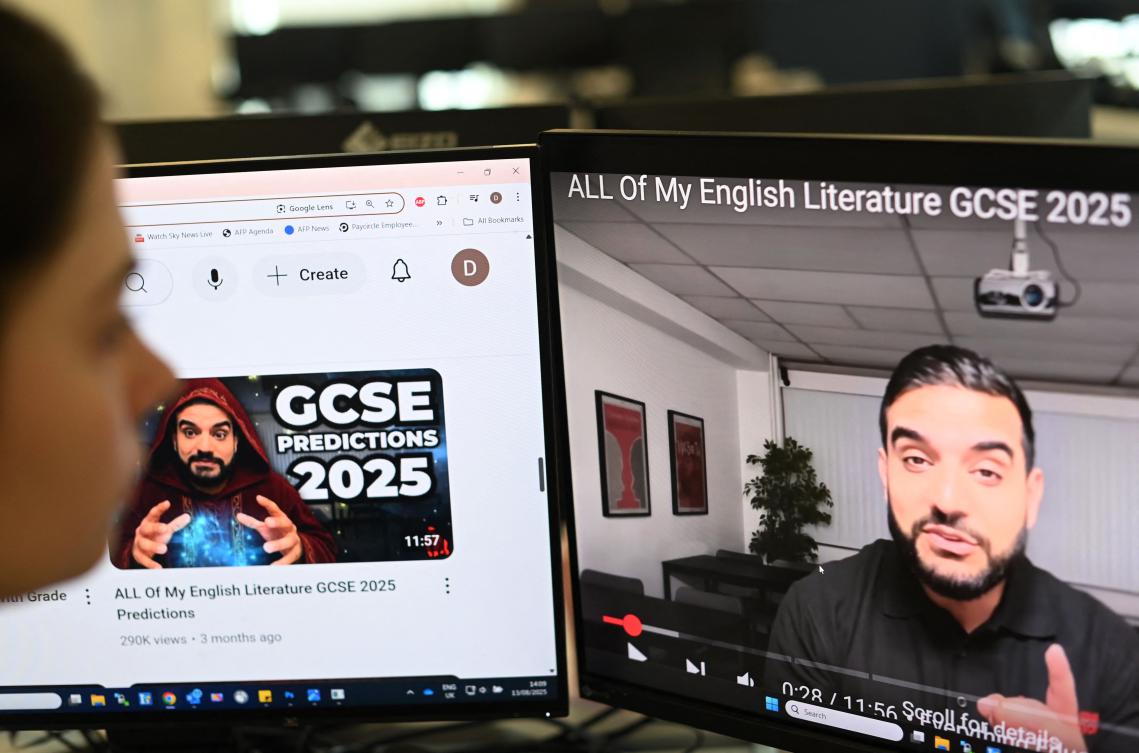 Above, former teacher Waqar Malik on his ‘Mr Everything English’ channel. Malik notes that he is just making an ‘educated guess,’ but educators remain concerned. (AFP)