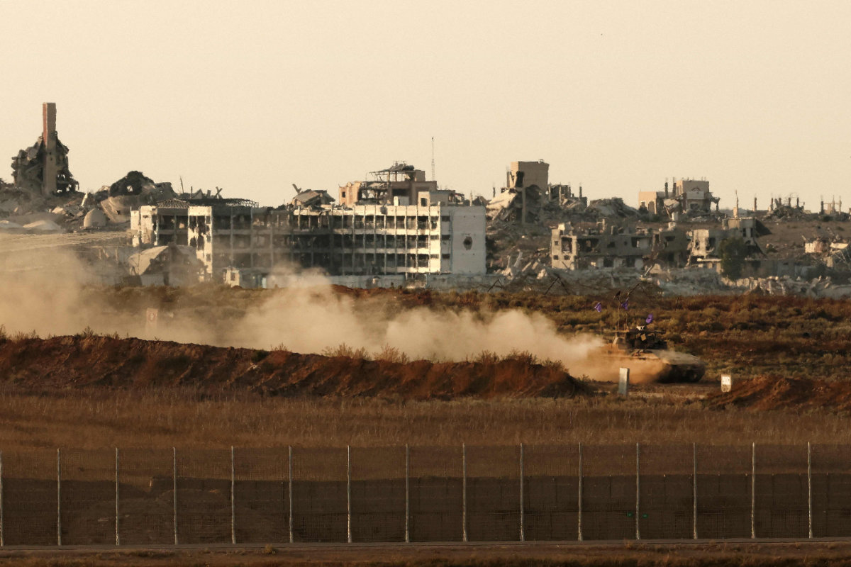 An Israeli tank is seen deploying inside the besieged Palestinian territory on August 19, 2025. (AFP)