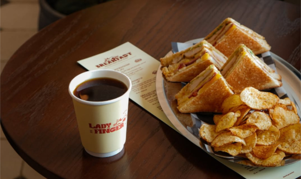 Club sandwich and coffee at Lady Finger Slow Bar. (@ladyfinger.slowbar on Instagram)