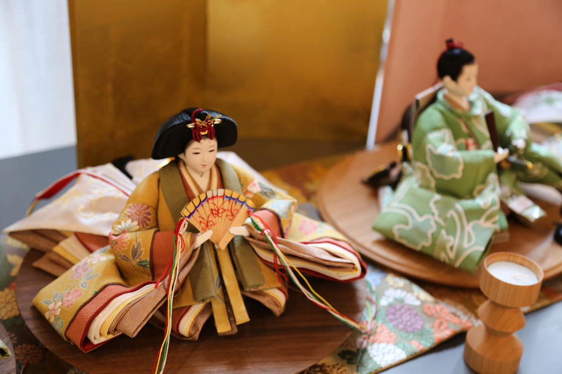 Dolls dressed in miniature kimonos made by designer Tomoko Ohkata from recycled kimonos are pictured in Tokyo, on Jan. 15, 2026. (AP))