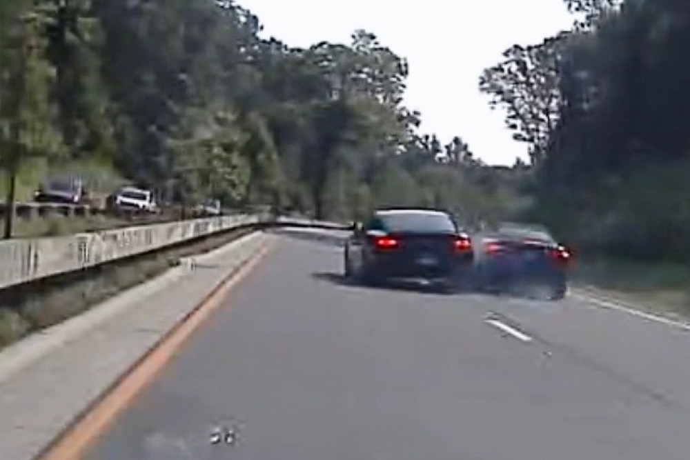 Vince McMahon’s car, center left, collides with another car after on July 24, 2025, in Westport, Ct. (Connecticut State Police/AP)