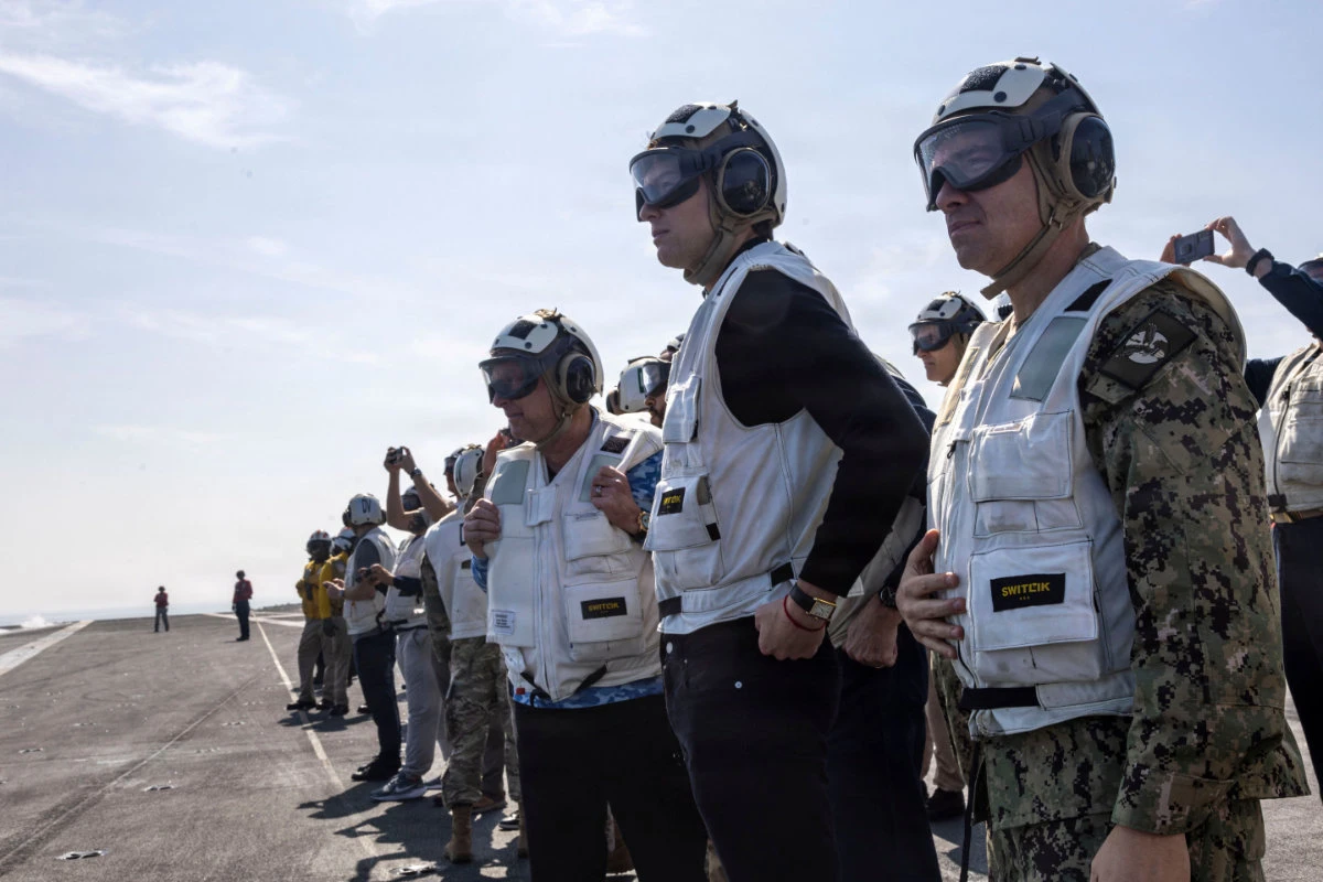 US special envoy Steve Witkoff aboard the USS Abraham Lincoln in the Arabian Sea on Feb.7, 2026. (AFP)