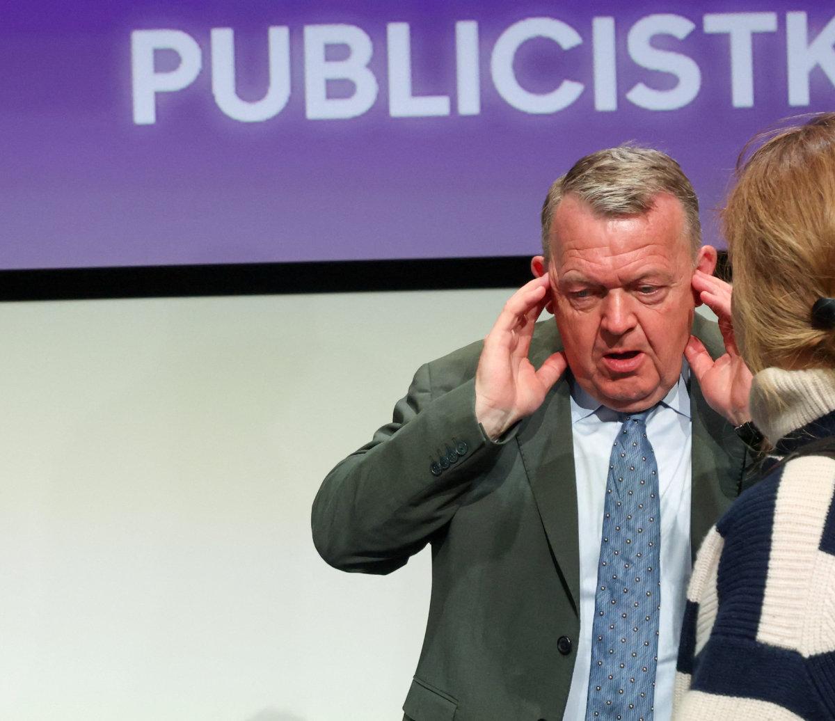 Mette Frederiksen, Denmark's PM and Social Democrats party leader, at a party leaders' debate in Copenhagen. (REUTERS)
