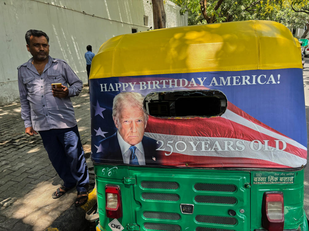The unusual advertising campaign was unveiled last month by Sergio Gor, the US ambassador to India, to mark the 250th anniversary of American independence. (AP)