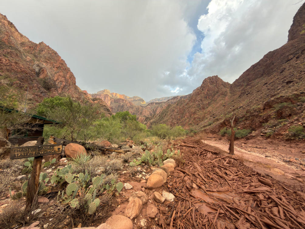 Bright Angel Creek near the Phantom Ranger Station in the Grand Canyon, Arizona, is seen after flash flooding from storms on Aug. 29, 2026. (Parth Desai via AP)