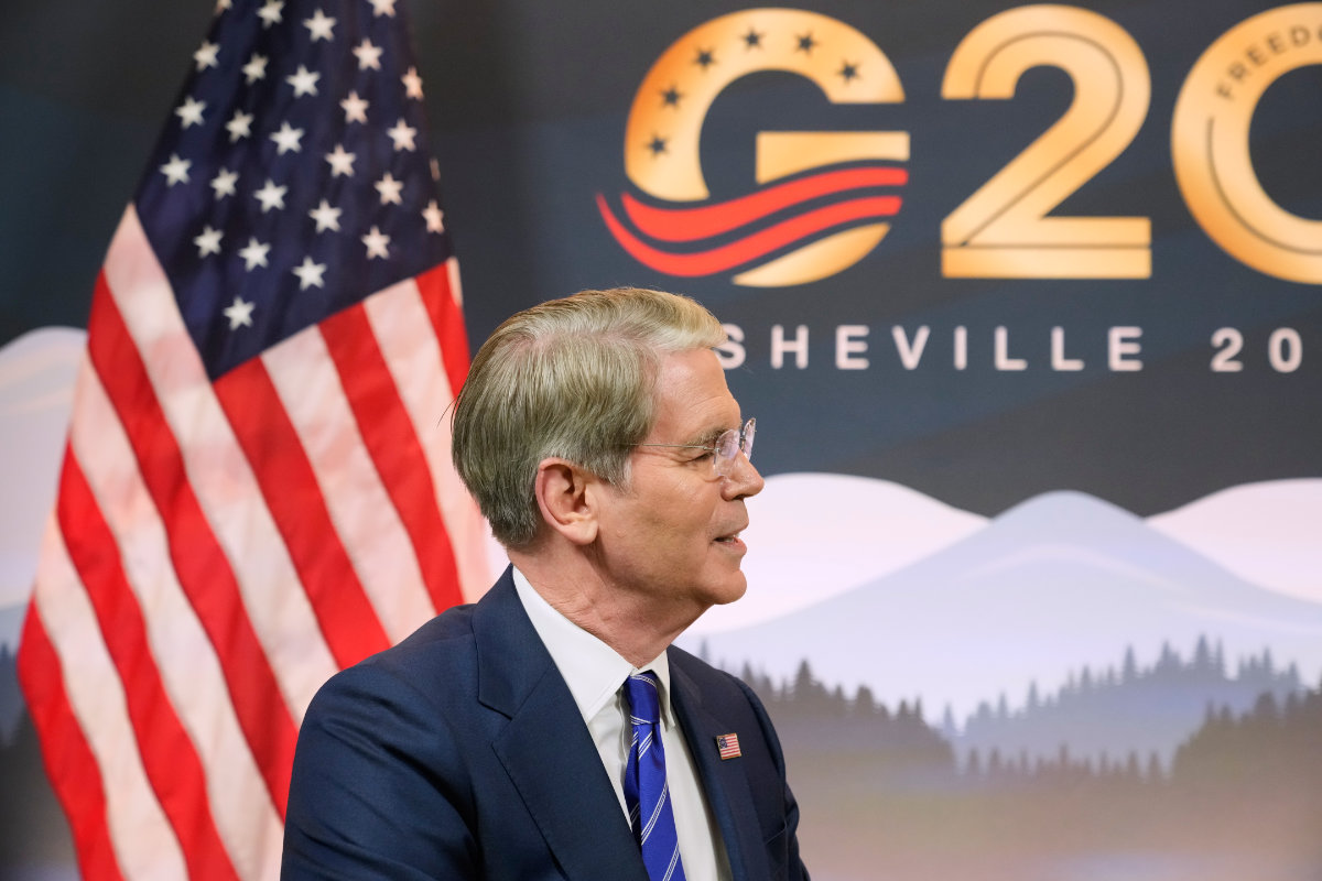 Treasury Secretary Scott Bessent speaks during an interview with The Associated Press in Asheville, North Carolina, on Aug. 30, 2026. (AP)