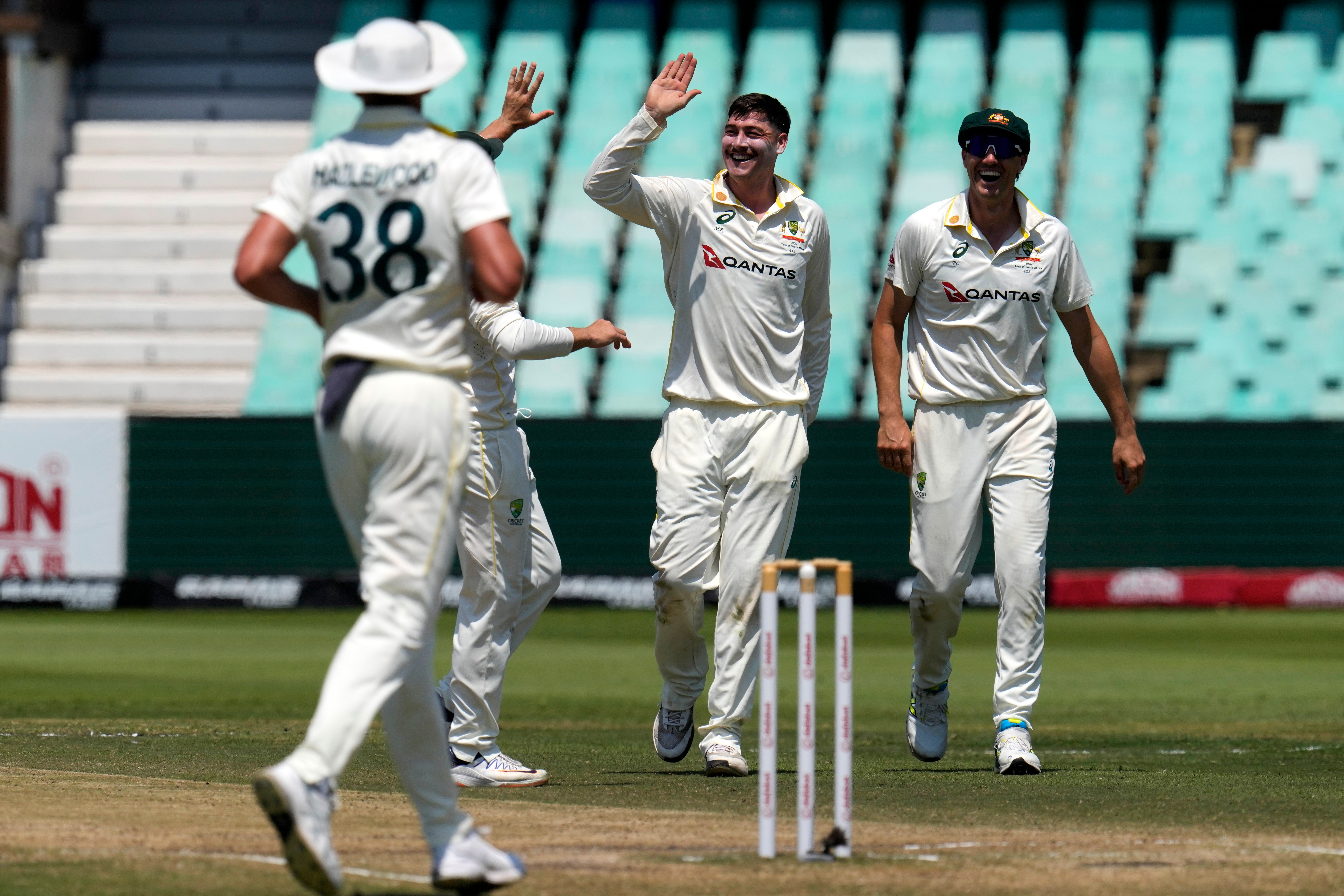 Hazlewood takes six wickets as Australia win first test