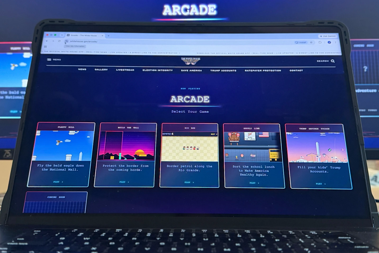 White House website debuts 5 retro arcade video games that promote Trump’s agenda